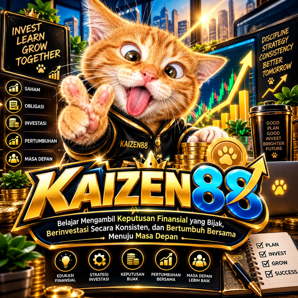 KAIZEN88 :> Belajar Mengambil Keputusan Finansial yang Bijak, Berinvestasi Secara Konsisten, dan Bertumbuh Bersama Menuju Masa Depan